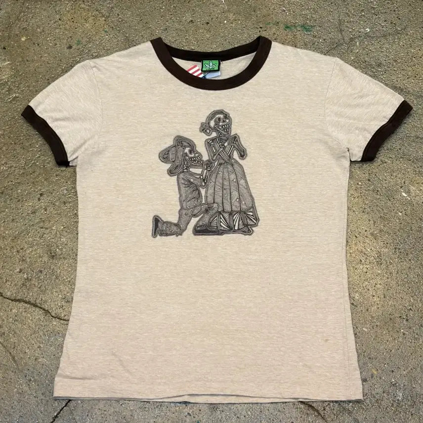 [BUNJANG] American Vintage Nopal Graphic Ringer T-Shirt / 미국 빈티지 NOPAL 프린팉 링거티 반팔티