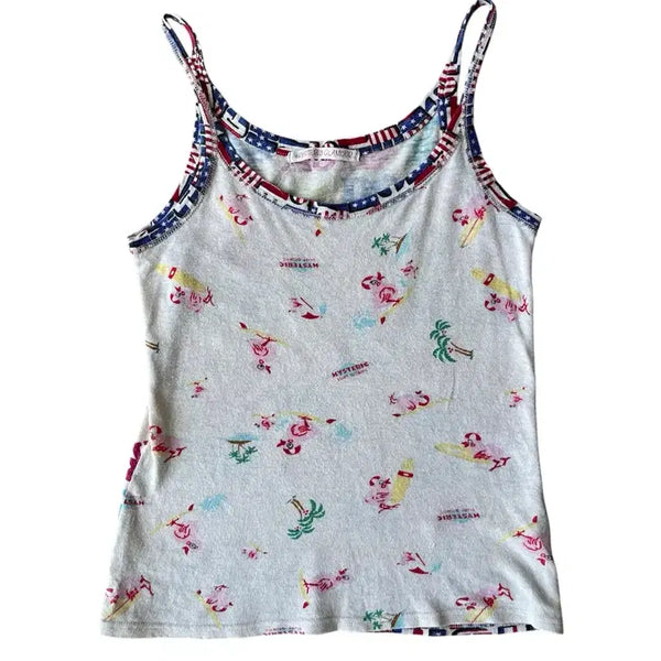 [BUNJANG] Hysteric Glamour 90s Archive Flag Patchwork Sleeveless Top / 히스테릭 글래머 90s 아카이브 동물무늬 성조기 패치워크 슬리브리스 나시