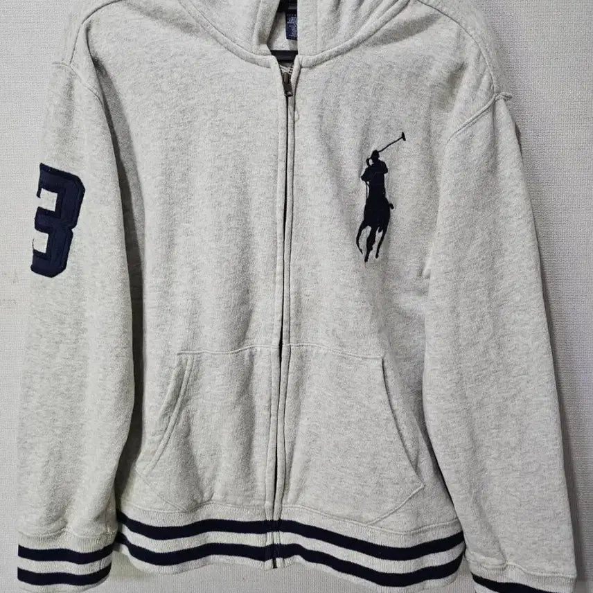 [BUNJANG] Polo Ralph Lauren Big Pony Grey Hoodie Full Zip Women's Size S / 폴로 빅포니 여자 그레이 후드집업 90/S