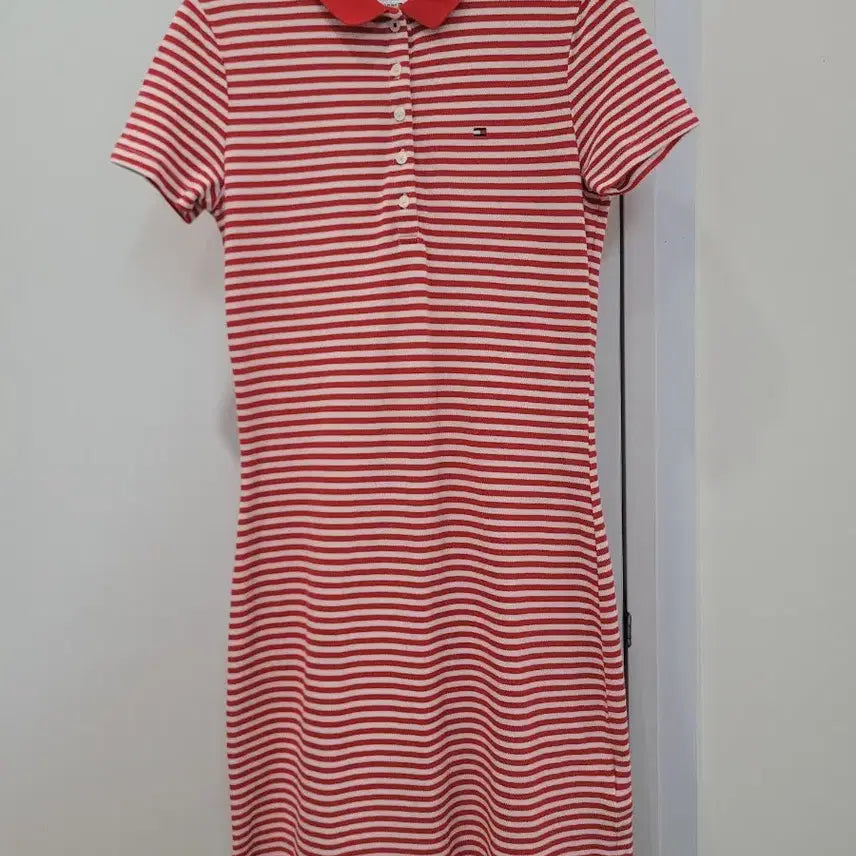 [BUNJANG] Tommy Hilfiger Red Stripe Polo Dress XS / 타미힐피거 레드 스트라이프 카라 원피스 XS사이즈