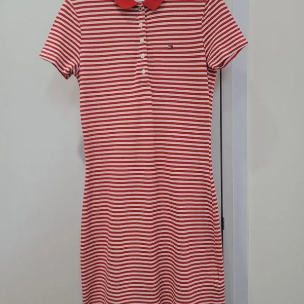 [BUNJANG] Tommy Hilfiger Red Stripe Polo Dress XS / 타미힐피거 레드 스트라이프 카라 원피스 XS사이즈