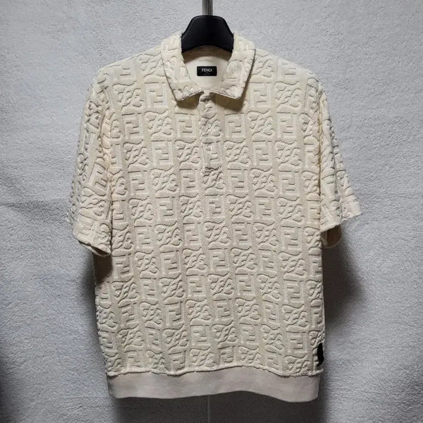 [BUNJANG] Fendi Full Monogram Terry Polo T-Shirt XXL / [정품] XXL / 펜디 풀 모노그램 테리 폴로 반팔 카라티