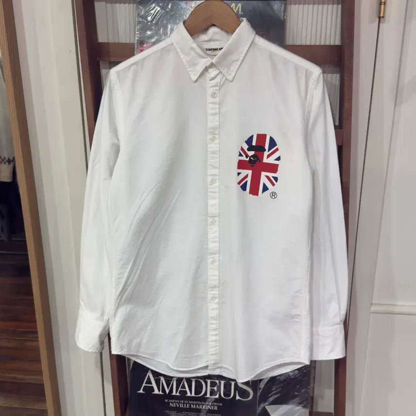 [BUNJANG] BAPE Union Jack Saru Oxford Shirt / 베이프 유니온잭 사루 옥스퍼드 셔츠