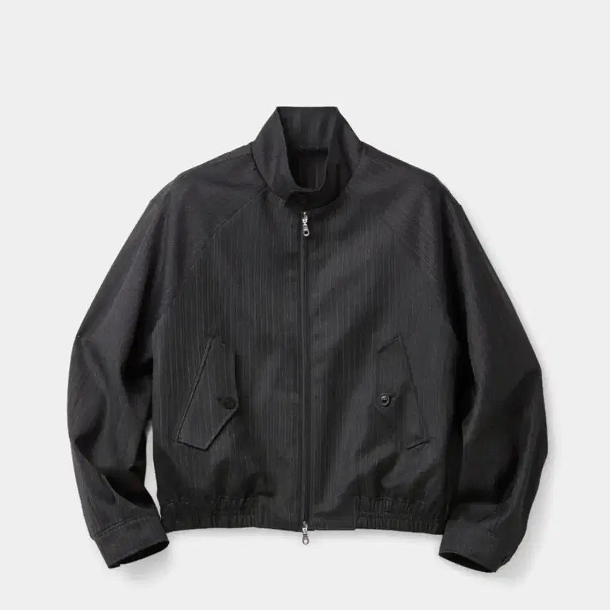[BUNJANG] COOR Stripe Wool Blend Harrington Jacket (Charcoal Grey) - XL / (XL)COOR 쿠어 스트라이프 울 블렌드 해링턴 자켓 (차콜그레이)