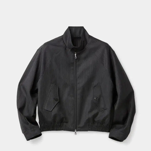 [BUNJANG] COOR Stripe Wool Blend Harrington Jacket (Charcoal Grey) - XL / (XL)COOR 쿠어 스트라이프 울 블렌드 해링턴 자켓 (차콜그레이)