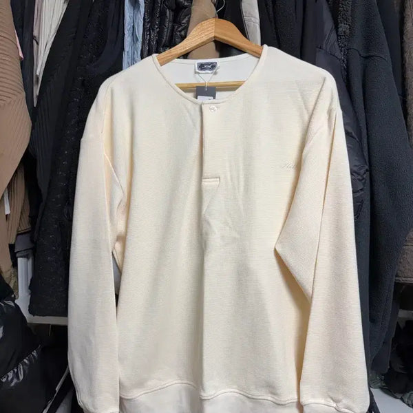 [BUNJANG] Kith Waffle Henleys Long Sleeve T-Shirt - Ivory (L) / [L] kith 키스 와플 헨리넥