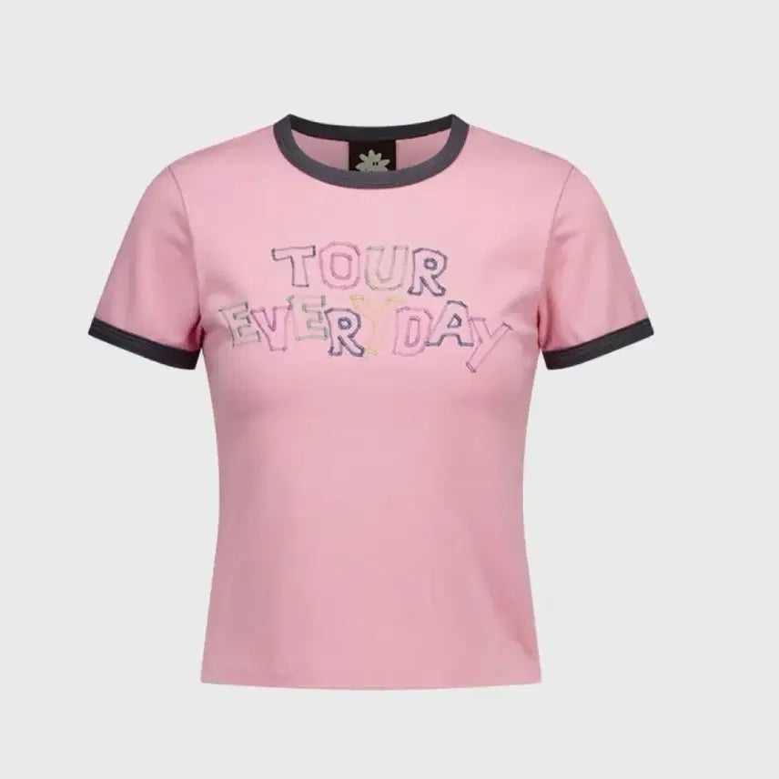 [BUNJANG] Sunlove Ringer T-Shirt Pink / 썬러브 반팔티(W RINGER TEE PINK)