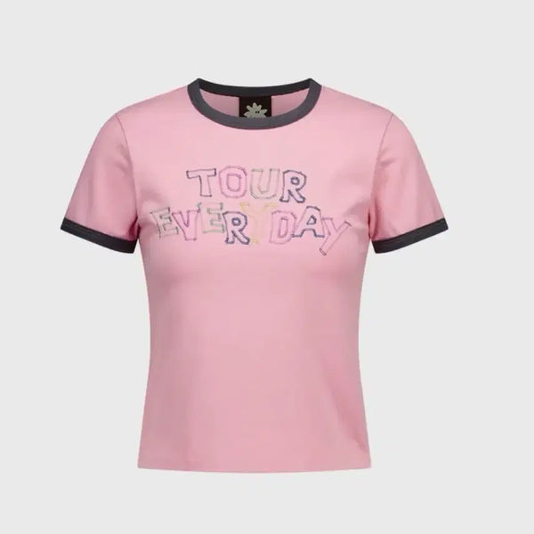 [BUNJANG] Sunlove Ringer T-Shirt Pink / 썬러브 반팔티(W RINGER TEE PINK)
