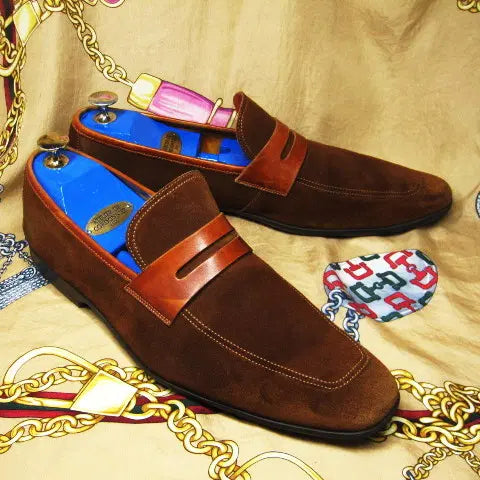 [BUNJANG] Magnanni Dark Brown Calfskin U-Tip Penny Driving Loafers / 스페인명품 맥나니 다크브라운 카프스킨 U팁 드라이빙로퍼 285