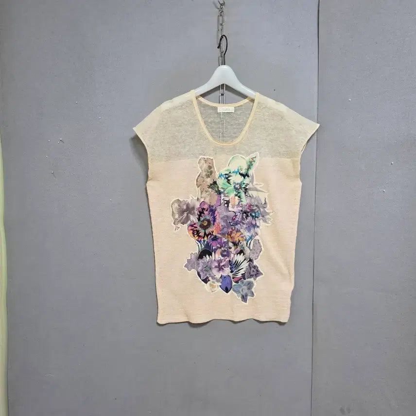 [BUNJANG] Team Linen Blend Knit Top - Size F90 / 티임 린넨 함유 니트 F90   n5461
