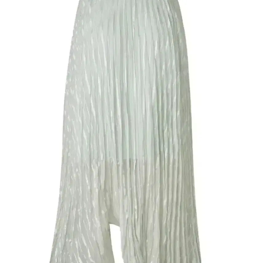 [BUNJANG] ORR Asymmetrical Pleated Long Skirt Mint L / ORR  오르 언발란스 플리츠 롱 스커트 민트 L