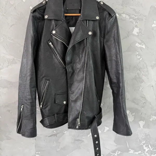 [BUNJANG] STUDIO OLIVE Black Leather Rider Jacket / STUDIO OLIVE 블랙 레더 라이더 자켓