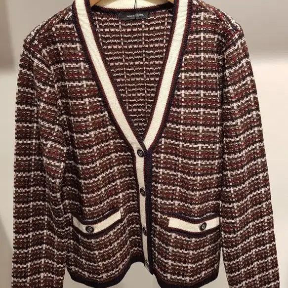 [BUNJANG] ROEM Tweed Cardigan Burgundy M / (새상품) 로엠 트위트형 가디건 버건디컬러M사이즈