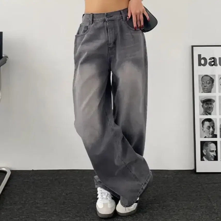 [BUNJANG] ABLY Vintage Washing Denim Wide Pants / 에이블리 통통 빈티지 워싱 데님 와이드 팬츠