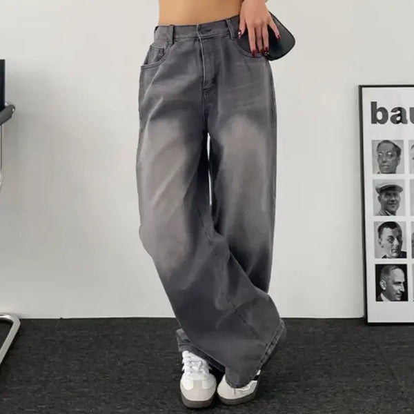 [BUNJANG] ABLY Vintage Washing Denim Wide Pants / 에이블리 통통 빈티지 워싱 데님 와이드 팬츠