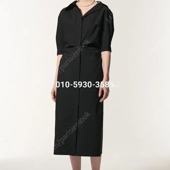 [BUNJANG] Mine Black Ribbon Waist Banding Summer Dress / 마인 완판 원피스 새상품 상설가이하