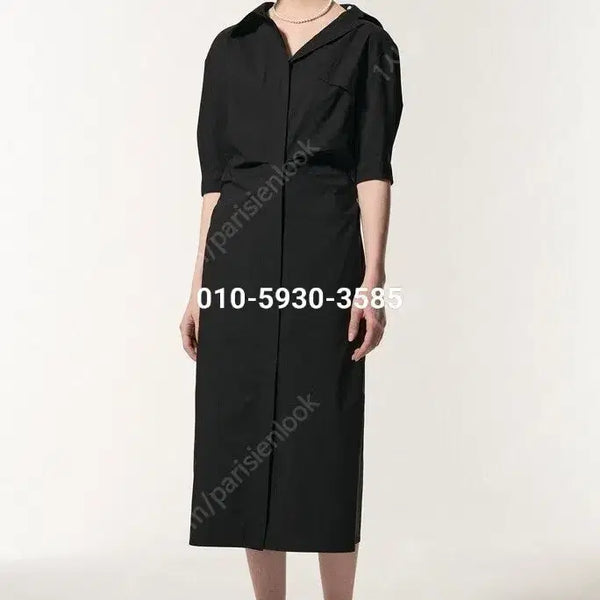 [BUNJANG] Mine Black Ribbon Waist Banding Summer Dress / 마인 완판 원피스 새상품 상설가이하