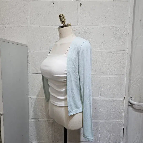 [BUNJANG] Soft Open Cardigan Long Sleeve - Mint / 오픈 가디건 부드러운 긴팔- 민트