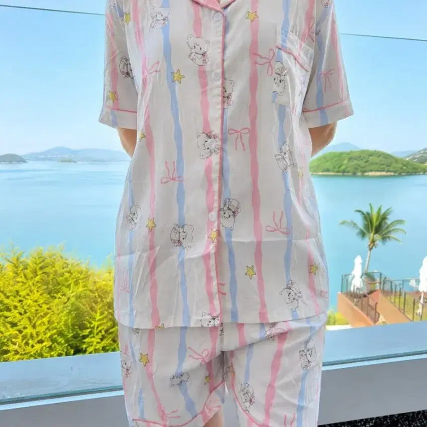 [BUNJANG] Lovely Ray Summer Pajama Set / 러블리레이 새상품 여름 잠옷 파자마 상하세트 홈웨어