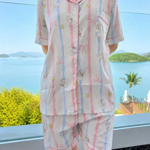 [BUNJANG] Lovely Ray Summer Pajama Set / 러블리레이 새상품 여름 잠옷 파자마 상하세트 홈웨어
