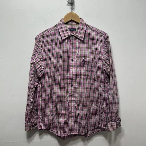 [BUNJANG] Beanpole Pink Check Shirt Size M (95) / 빈폴 핑크 체크 남방 셔츠 M 95사이즈