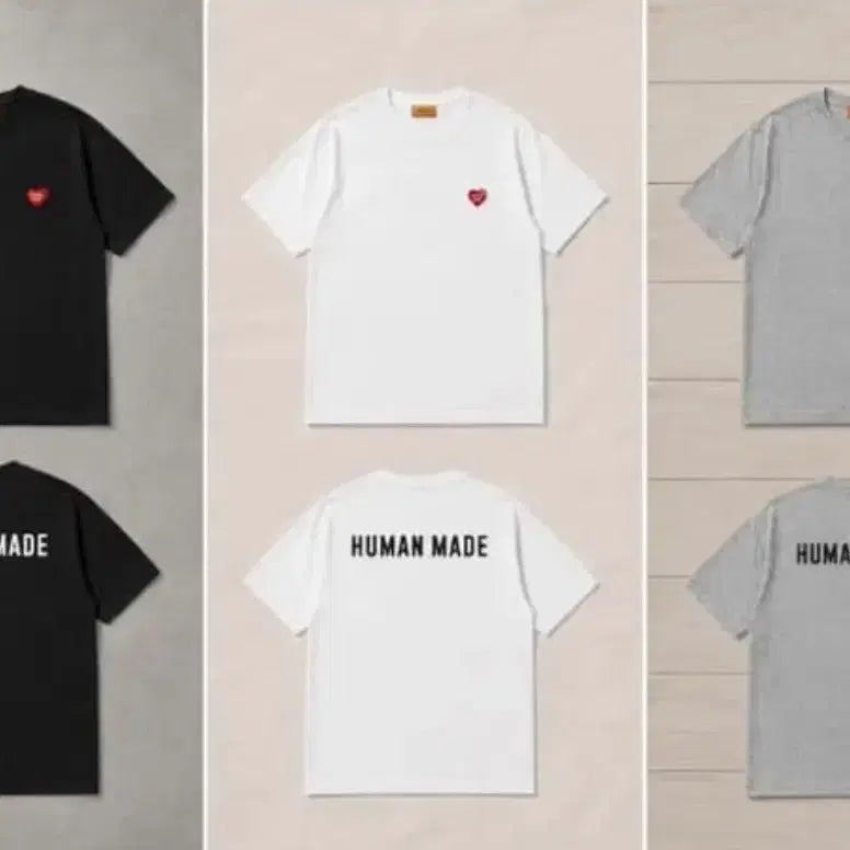 [BUNJANG] Human Made Heart Patch Short Sleeve T-Shirt 3 Colors / [무료배송/정품] 휴먼메이드 하트 패치 반팔 3colors