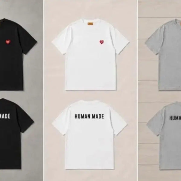 [BUNJANG] Human Made Heart Patch Short Sleeve T-Shirt 3 Colors / [무료배송/정품] 휴먼메이드 하트 패치 반팔 3colors