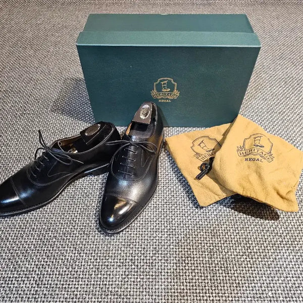 [BUNJANG] Geumgang Juhwa Heritage Regal Seven 7001 Black Leather Oxford Shoes - Size 250 (New) / 금강제화 헤리티지리갈 세븐7001 250 신품