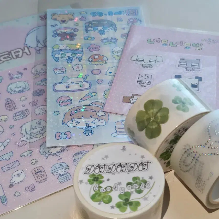 [BUNJANG] DOTDOTDOT Pre-order Lucky Draw Kiss Cut Washi Tape & Oil Sticker Set / 닷닷닷 선입장 특전 키스컷 마테 / 오일페 스티커 양도
