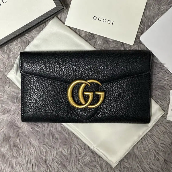 [BUNJANG] Gucci GG Marmont Long Wallet Black / [풀구성] 구찌 GG 마몬트 장지갑 블랙