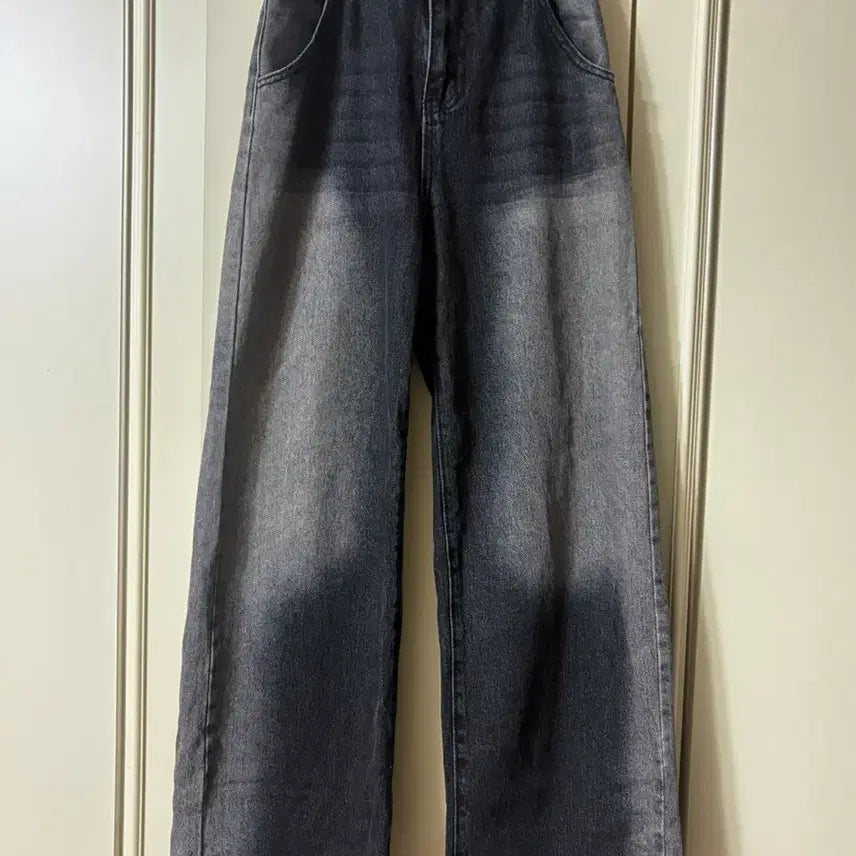 [BUNJANG] Black Indigo Wide Denim Pants (M) / 흑청 와이드 데님 팬츠 M
