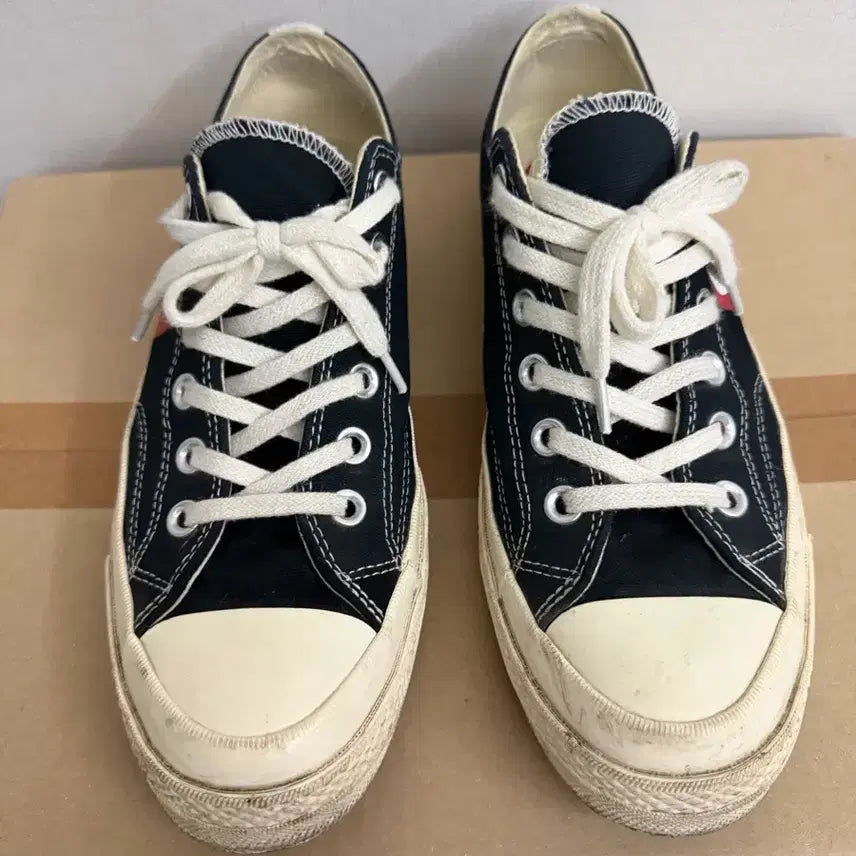 [BUNJANG] Converse x Comme des Garçons PLAY Chuck 70 Low Black / 컨버스 x 플레이 꼼데가르송 척 70 로우 블랙 255