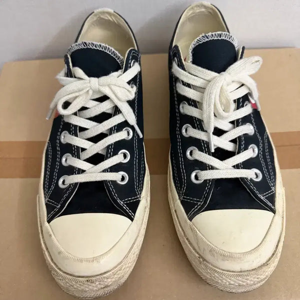[BUNJANG] Converse x Comme des Garçons PLAY Chuck 70 Low Black / 컨버스 x 플레이 꼼데가르송 척 70 로우 블랙 255