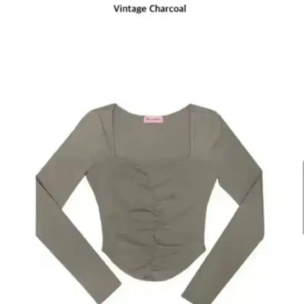[BUNJANG] Vintage Charcoal Top with Attached Sleeves / 플노팔 달린탑 빈티지챠콜 새상품