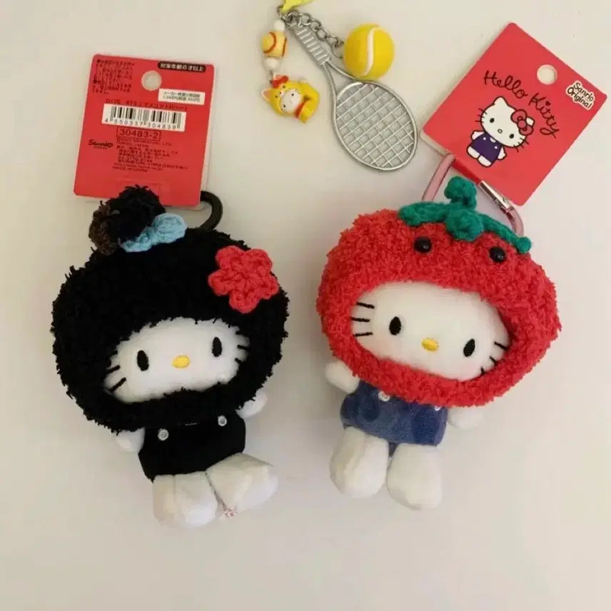 [BUNJANG] Hello Kitty Tomato Hat Mini Doll Keychain / 헬로키티 토마토 모자 인형 키링