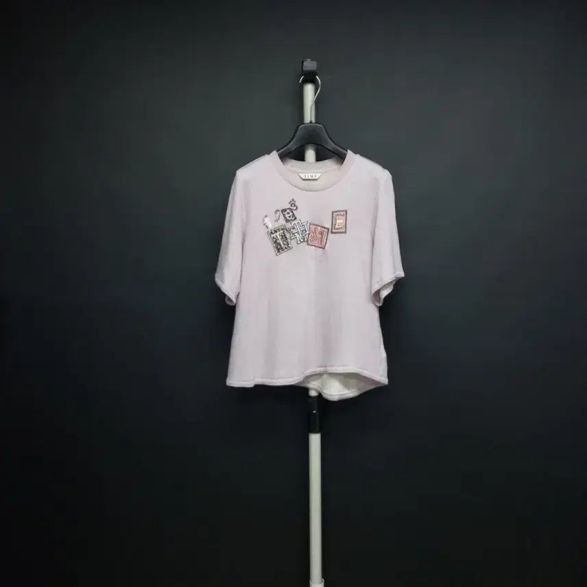 [BUNJANG] TIME Spring Summer Autumn Rayon Blend Knit T-Shirt / 타임 TIME 춘하추 반팔 니트형 티 F 33-66