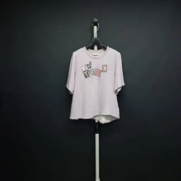 [BUNJANG] TIME Spring Summer Autumn Rayon Blend Knit T-Shirt / 타임 TIME 춘하추 반팔 니트형 티 F 33-66