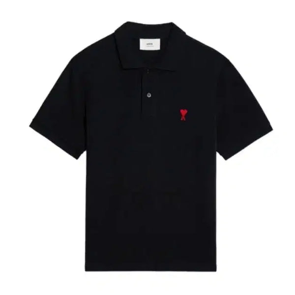 [BUNJANG] AMI Paris Black Collar Short-Sleeve T-Shirt / 아미 블랙 카라 반팔, M, L, XL