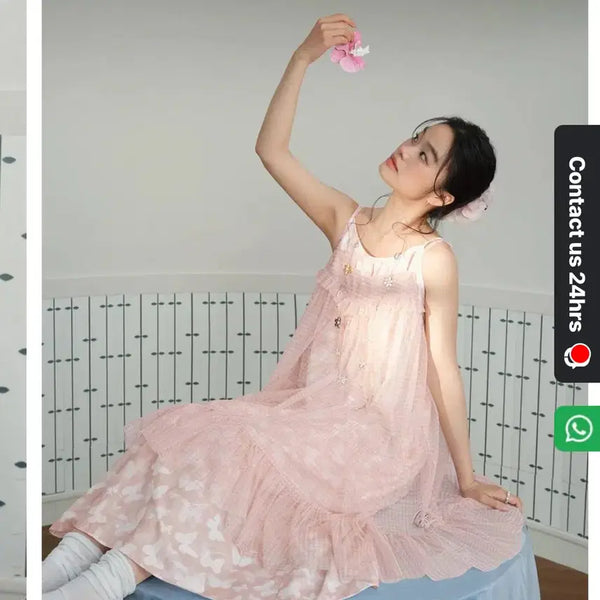 [BUNJANG] Kuose Pink Layered Dress / kuose 쿠오세 핑크 레이어드 원피스
