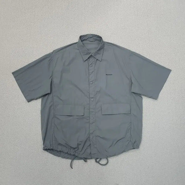 [BUNJANG] Men's XL Nylon Multi-Pocket Short-Sleeve Shirt with 'Adventure' Embroidery / (XL)멀티 포켓 남자 반팔 셔츠 여름 나일론 남방 G18W4193