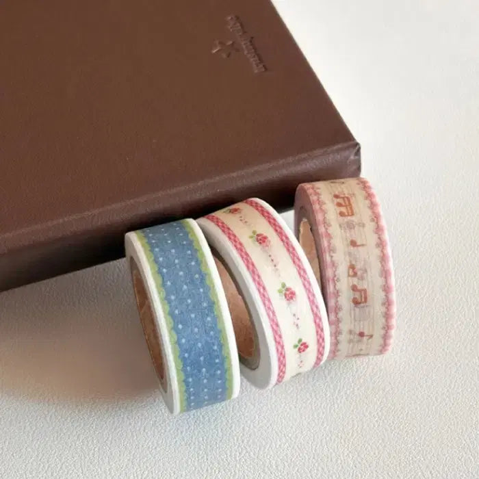 [BUNJANG] Heyoo Studio Vintage Series (15mm) Washi Tape - 3 Designs / 헤이오오스튜디오 빈티지 시리즈 (15mm) 마테 3종