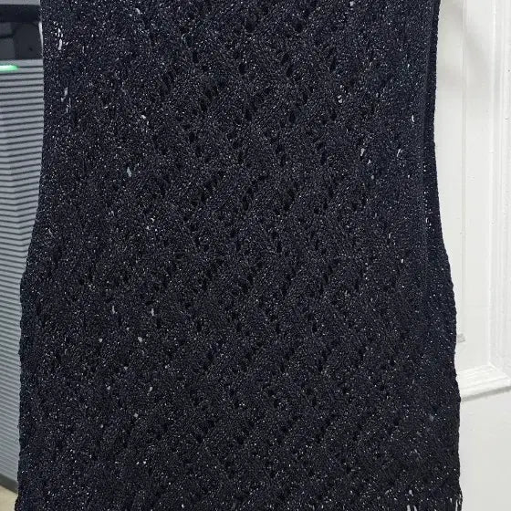 [BUNJANG] Zara Black Crochet Fringe Sleeveless Top / 자라 블랙 크로셰 뜨개 프린지 탑