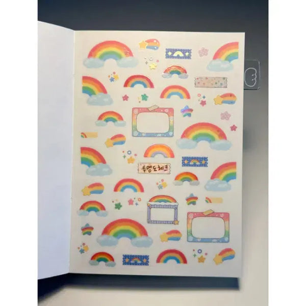 [BUNJANG] LALA HOUSE Rainbow Kiss Cut Stickers / 라라하우스 무지개 키스컷