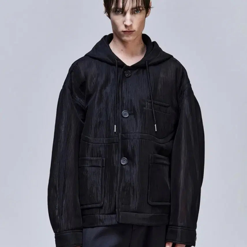 [BUNJANG] SONGZIO Hyalin Hooded Jacket Black / 송지오 컬렉션 히알린 후드 자켓 블랙
