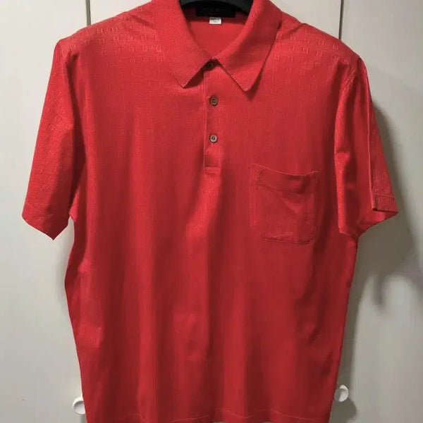 [BUNJANG] Saint Laurent YSL Logo Jacquard Pocket Short Sleeve Polo Shirt / 100 입생로랑 YSL 로고 자카드 포켓 반팔 카라티