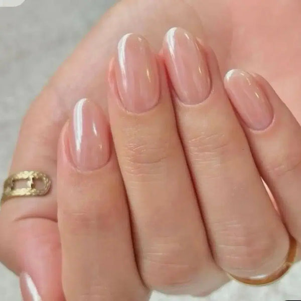 [BUNJANG] Handmade Water Glow Powder Nail Tips (10 Pieces) / NO.134 물광 파우더 수제네일팁