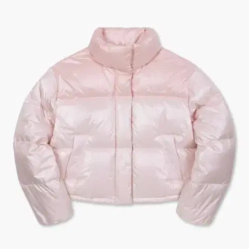 [BUNJANG] Le Coq Sportif Women's Glossy Crop Duck Down Padded Jacket Pink M / 르꼬끄 여성 글로시 크롭 덕다운 핑크 M