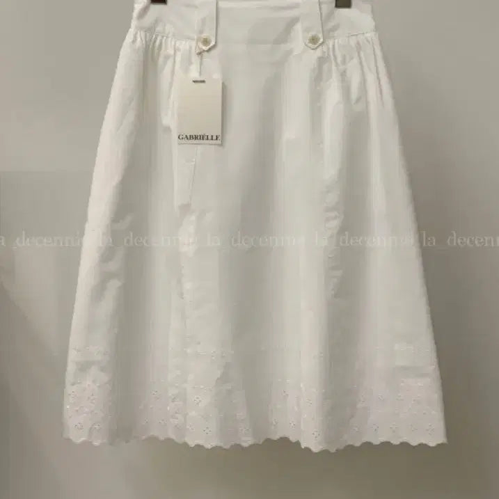 [BUNJANG] Gabrielle Lyra Eyelet A-Line Midi Skirt / 가브리엘 리라 아일렛 스커트