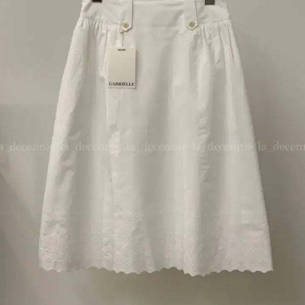 [BUNJANG] Gabrielle Lyra Eyelet A-Line Midi Skirt / 가브리엘 리라 아일렛 스커트