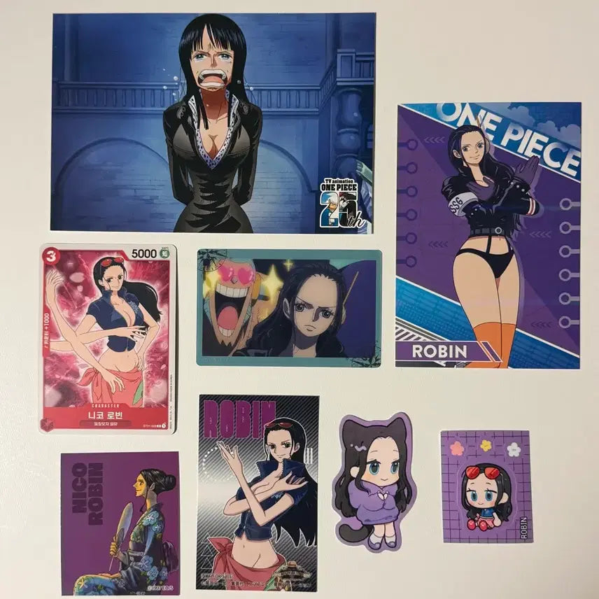[BUNJANG] One Piece Robin Sticker & Paper Goods Set / 원피스 로빈 스티커 및 지류 굿즈 공식 비공식 세트 판매